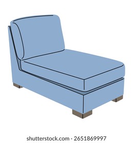 Chaise lounge - hand drawn vector illustration.