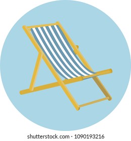 Chaise lounge icon illustrates leisure time.