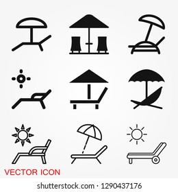Chaise lounge icon logo, illustration, vector sign symbol for design
