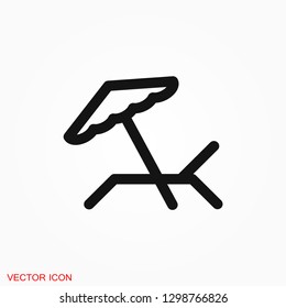 Chaise lounge icon logo, illustration, vector sign symbol for design