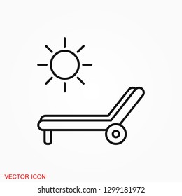 Chaise lounge icon logo, illustration, vector sign symbol for design