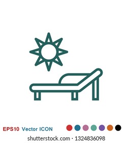 Chaise lounge icon logo, illustration, vector sign symbol for design