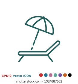 Chaise lounge icon logo, illustration, vector sign symbol for design