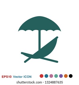 Chaise lounge icon logo, illustration, vector sign symbol for design