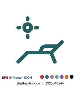 Chaise lounge icon logo, illustration, vector sign symbol for design