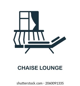 Chaise Lounge Icon. Monochrome Sign From Balcony Collection. Creative Chaise Lounge Icon Illustration For Web Design, Infographics And More