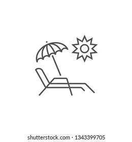 Chaise Lounge Icon. Chaise Lounge Related Vector Line Icon. Isolated on White Background. Editable Stroke.
