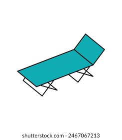 Chaise lounge isolated. Summer furniture for relaxing on the beach.