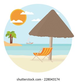 Chaise lounge on a beach
