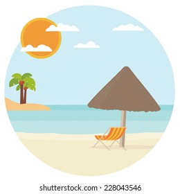 Chaise lounge on a beach