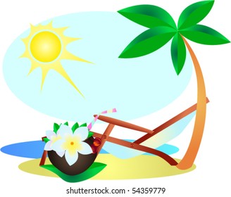 Chaise lounge on a beach