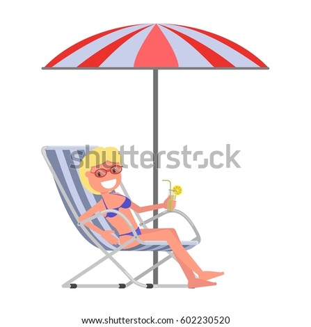 Chaise lounge on the beach. Isolated on a white background.