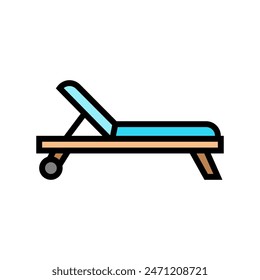 chaise lounge outdoor furniture color icon vector. chaise lounge outdoor furniture sign. isolated symbol illustration