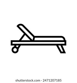 chaise lounge outdoor furniture line icon vector. chaise lounge outdoor furniture sign. isolated contour symbol black illustration