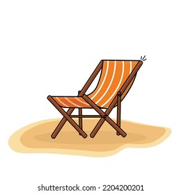 Chaise Lounge, Sun Bed, Sunshade,umbrella, Beach Picnic, Chair, Chaise Lounge In The Beach Vector Logo Icon Design Illustration Wallpaper Background