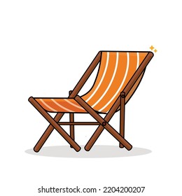 Chaise Lounge, Sun Bed, Sunshade,umbrella, Beach Picnic, Chair, Chaise Lounge In The Beach Vector Logo Icon Design Illustration Wallpaper Background