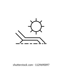 chaise lounge and sun icon. Element of make up and cosmetics icon for mobile concept and web apps. Outline dusk style chaise lounge and sun icon can be used for web and mobile