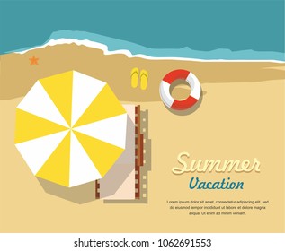 Chaise lounge and umbrella. Summer Sale Web banner