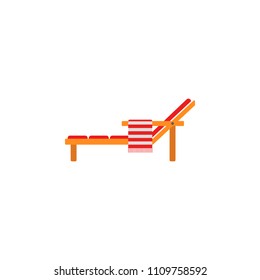 chaise-longue flat icon. Element of beach holidays colored icon for mobile concept and web apps. Detailed chaise-longue flat icon can be used for web and mobile. Premium icon on white background