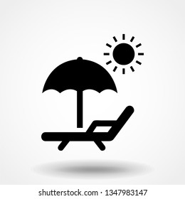 chaise-longue sun Icon Vector Illustration