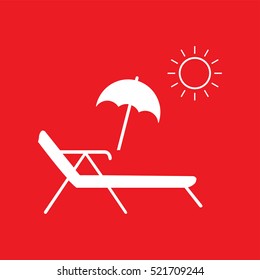 chaise-longue sun Icon Vector Illustration