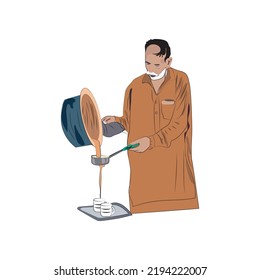 Chaiwala meaning tea seller poster, background, banner, chai or tea poster, vector illustration.