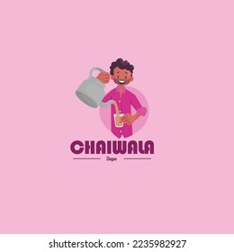 Chaiwala vector mascot logo template. 