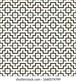 Chakana inca crosses seamless pattern. Ethnic embroidery style surface print. Ancient native american mosaic background. Ornamental folk wallpaper. Geometric ornament. Geo vector abstract illustration