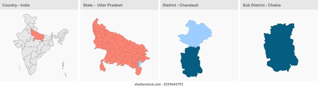 Chakia map, Chandauli District, Uttar Pradesh State, Republic of India, Government of  Uttar Pradesh, Indian territory, Eastern India, politics, village, tourism