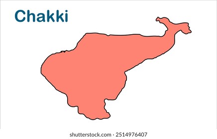 Mapa da subdivisão de Chakki, Distrito de Buxar, Estado de Bihar, República da Índia, Governo de Bihar, Território indiano, Índia Oriental, política, aldeia, turismo