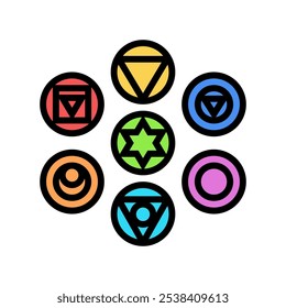 acupuntura chakra ícone de cor vetor. sinal de acupuntura chakra. ilustração de símbolo isolado