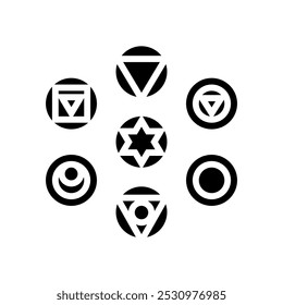 ícone de glifo de acupuntura chakra vetor. sinal de acupuntura chakra. ilustração de símbolo isolado
