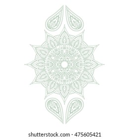 Chakra Anahata for Henna Tattoo of Oriental, Buddhism, Hinduism, Arabic and Indian. Illustration of one from 7 Chakras Mandalas collection. Associated with Yoga and meditation for you design.