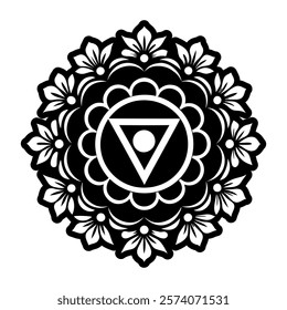 Chakra art icon in glyph style