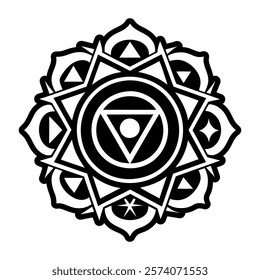 Chakra benefit symbol icon in solid style