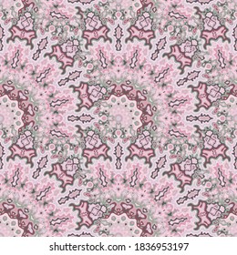 Chakra floral seamless pattern. Indian folk vector composition. Ornate elegant mandala flower seamless ornament. Summer swimwear print.