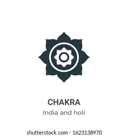 Chakra glyph icon vector on white background. Flat vector chakra icon symbol sign from modern india and holi collection for mobile concept and web apps design.