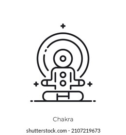 Chakra icon. Outline style icon design isolated on white background