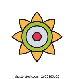 ícone chakra com fundo branco vetor ilustração stock