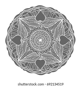 chakra mandala icon symbol, flower floral, vector hand drawn, illustration design concept sign