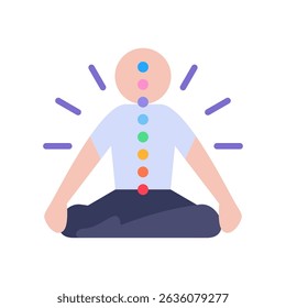 Ilustração plana do vetor do ícone de meditação de Chakra
