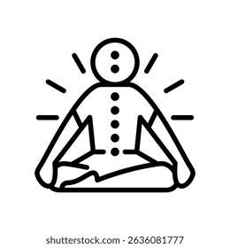 Chakra Meditation Icon Line Vector Illustration