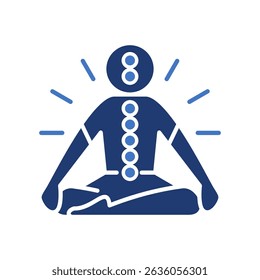 Ícone de meditação Chakra Ilustração de vetor de cor linear