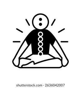 Ilustração do vetor do contorno do ícone de meditação de Chakra