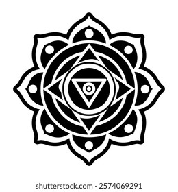 Chakra motif icon in glyph style