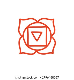 chakra muladhara doodle icon, vector illustration
