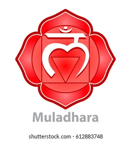 Chakra muladhara isolated on white vector illustration