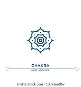 chakra outline vector icon. simple element illustration. chakra outline icon from editable india concept. can be used for web and mobile
