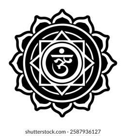 Chakra reiki icon in filled style