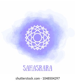 Chakra sahasrara vector yoga symbol